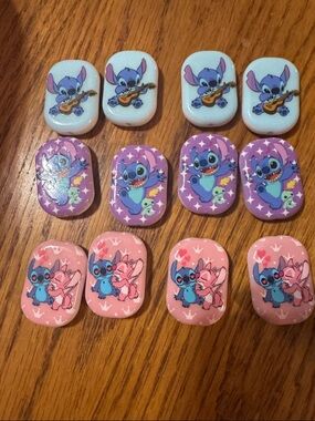Lilo & Stitch Decorative beads 12 pcs  - Blue, Purple, Pink